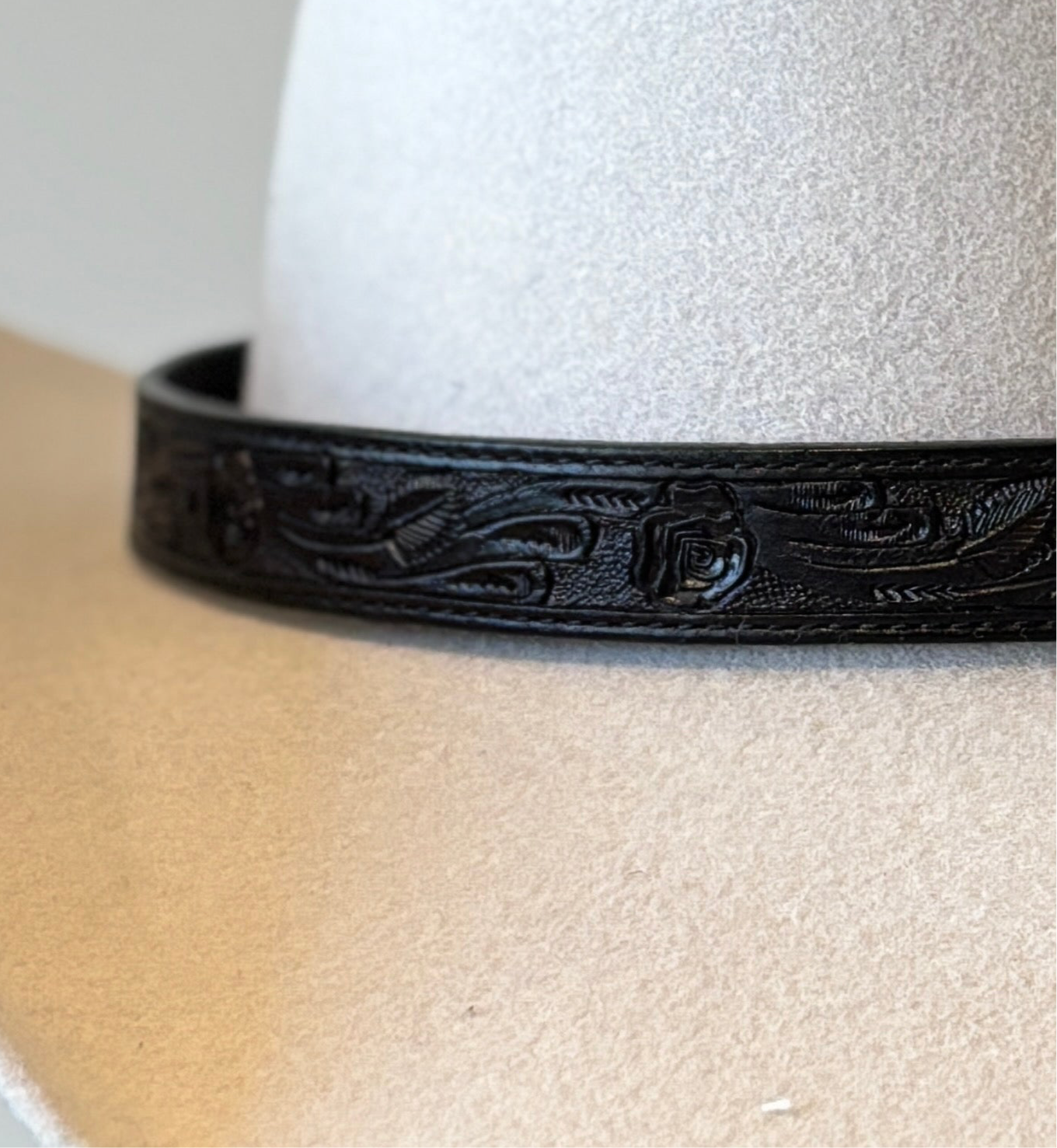Black Leather Hat Band
