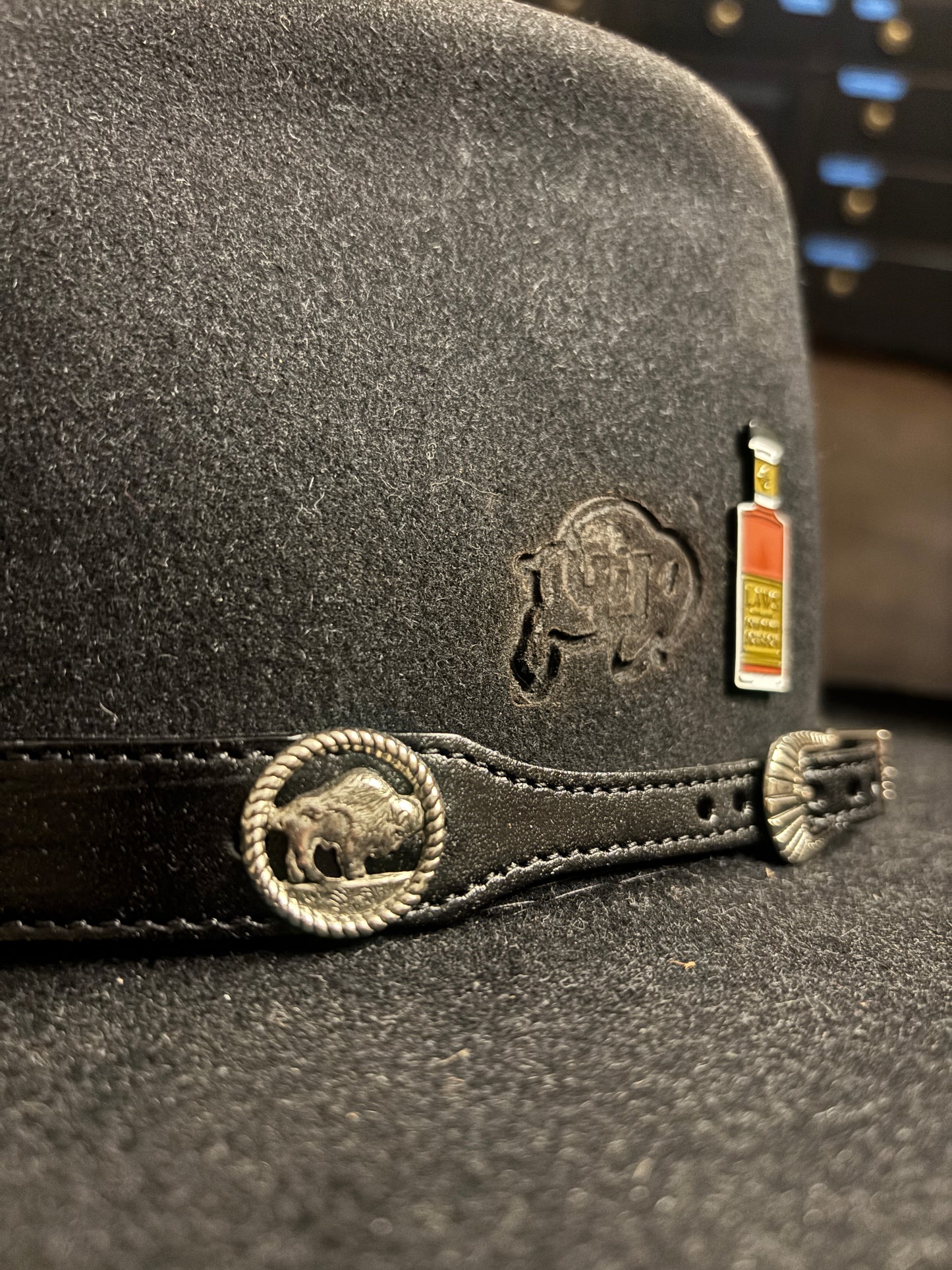 Black Leather Hat Band
