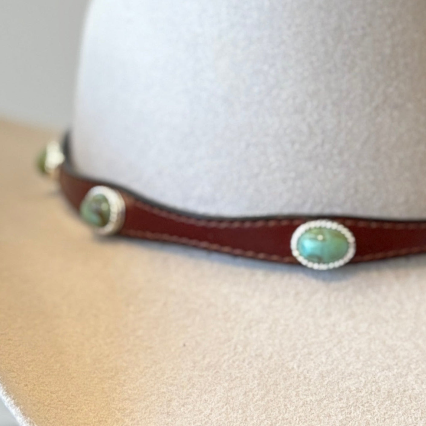 Brown Leather Hat Band