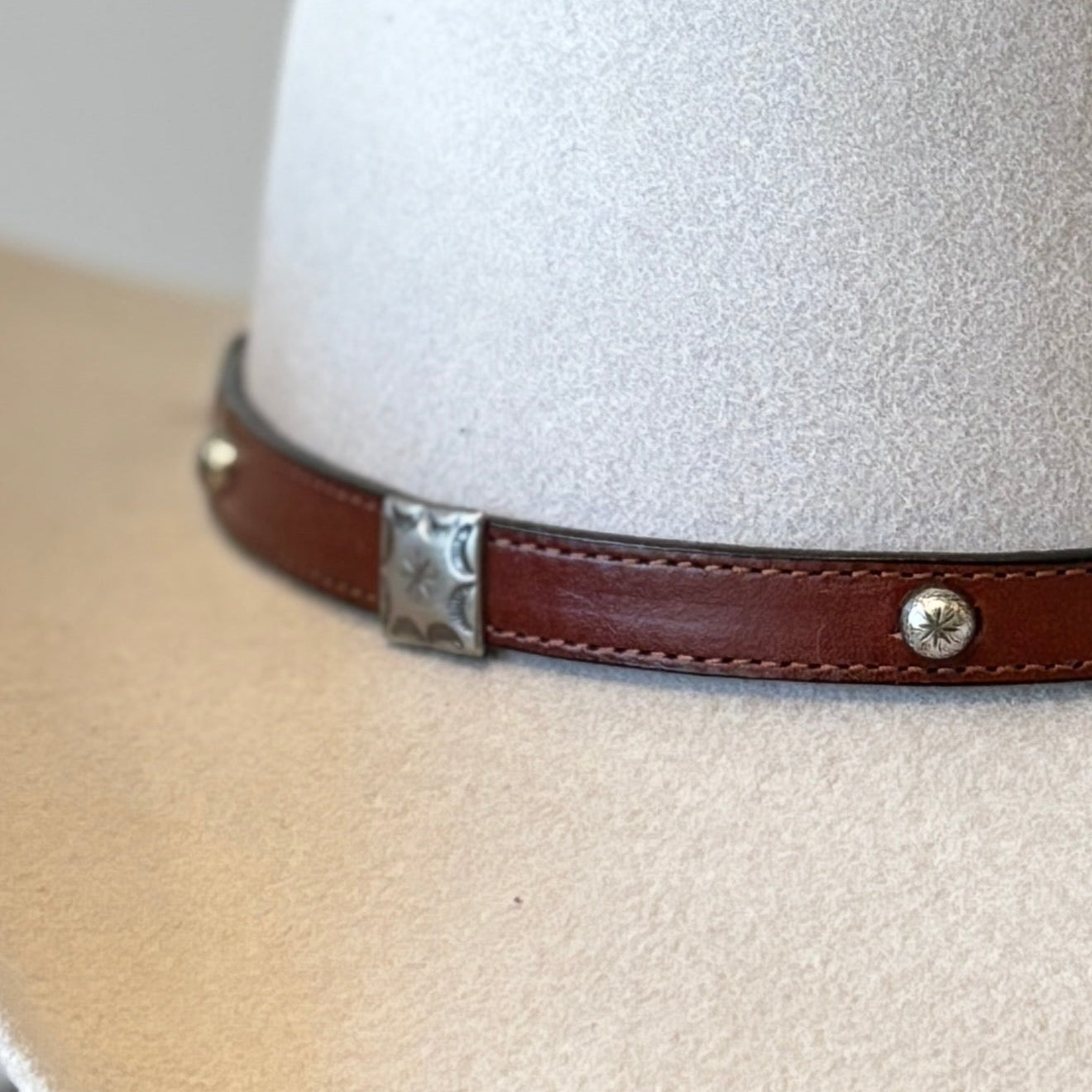 Brown Leather Hat Band