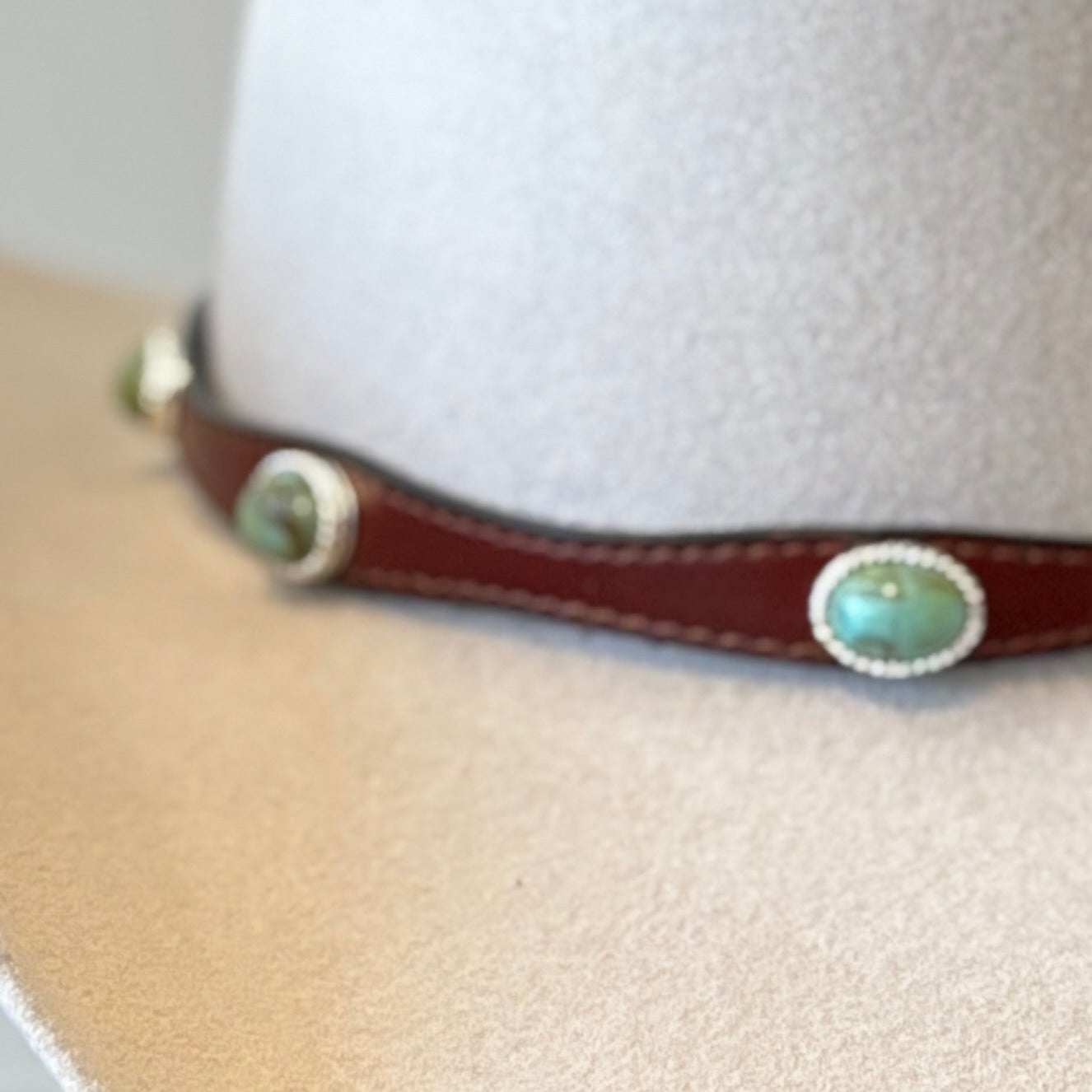 Brown Leather Hat Band