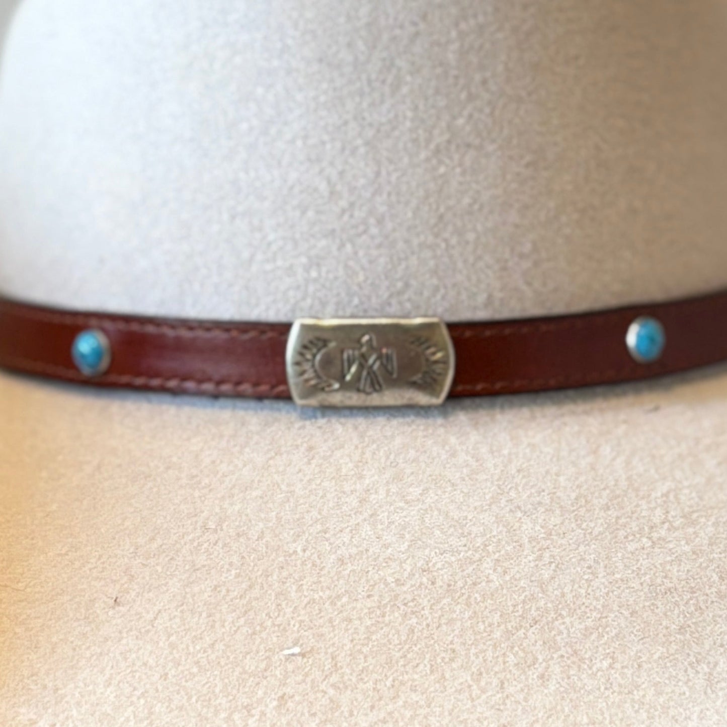 Brown Leather Hat Band