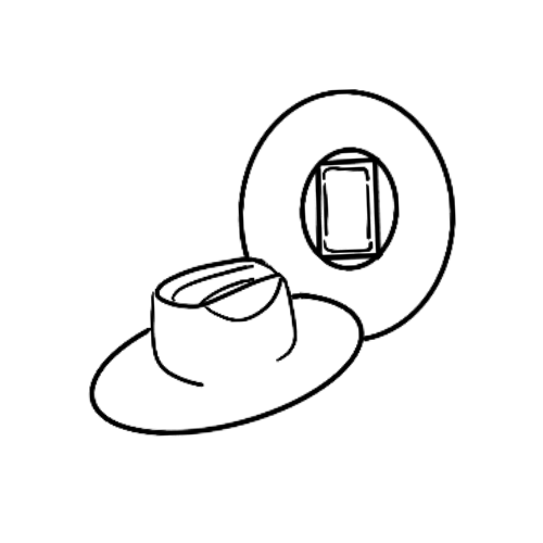 Sketched illustration of a bricktop crown hat shape 