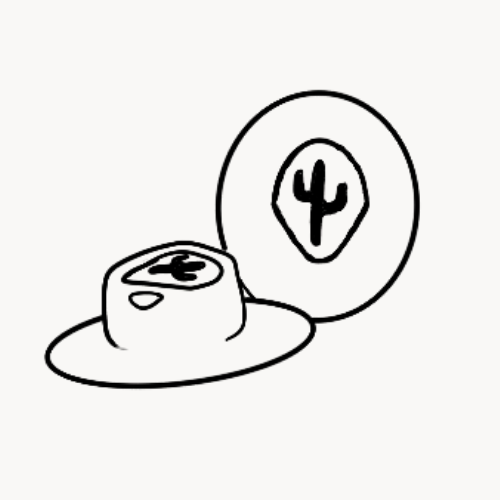 Sketched illustration of a cactus crown hat shape 