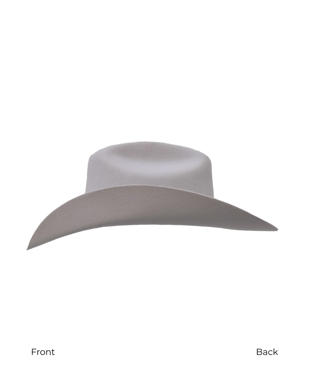 Dallas Cattleman silverbelly cowboy hat, side view, front to back