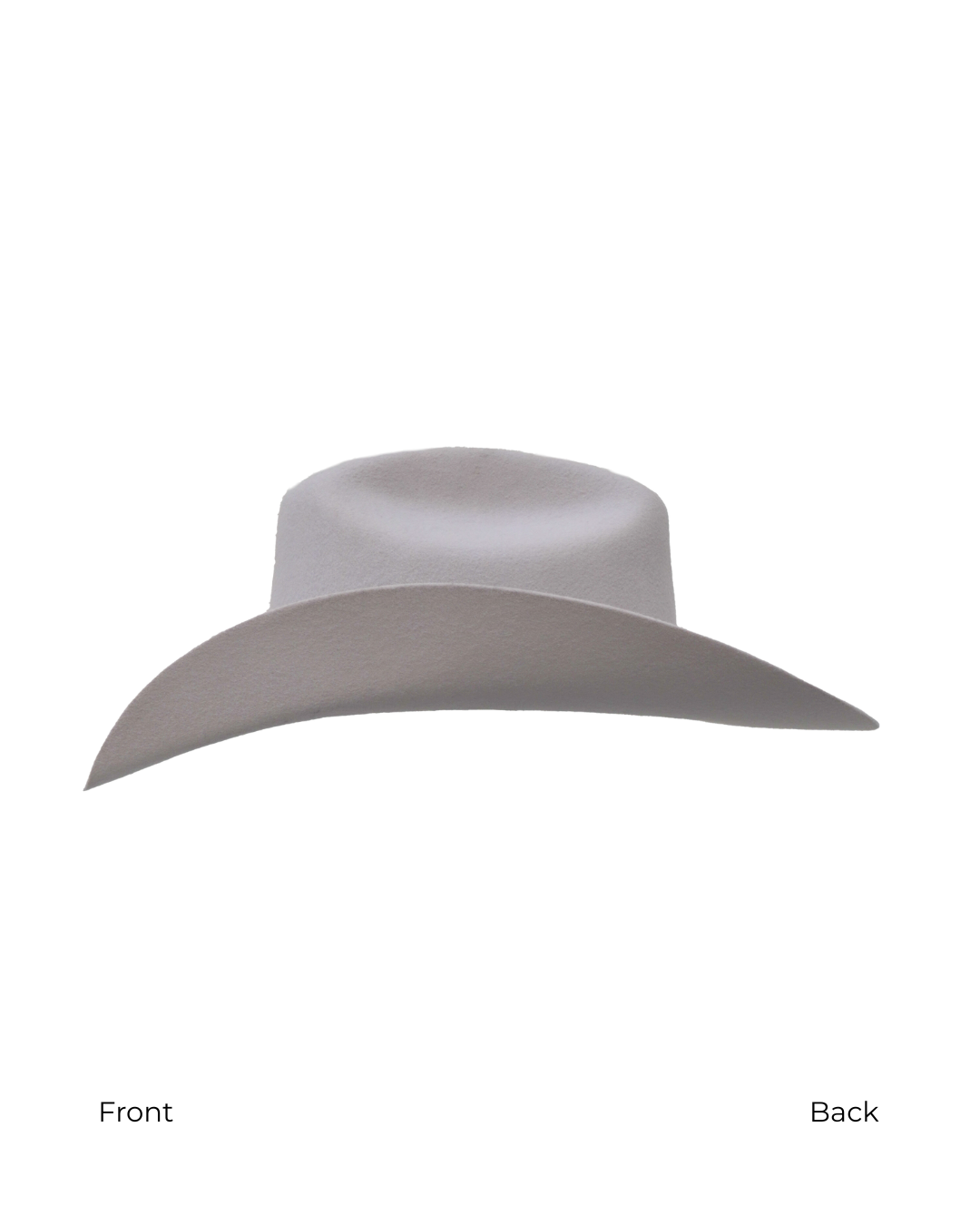 Dallas Cattleman silverbelly cowboy hat, side view, front to back