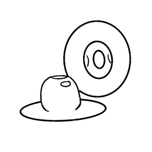 Sketched illustration of a luke crown hat shape 