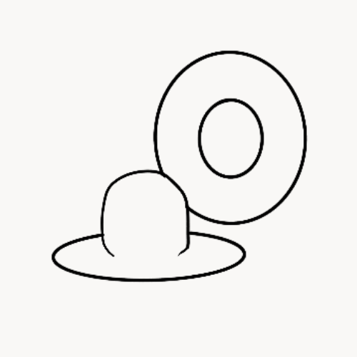Sketched illustration of an open crown hat shape 