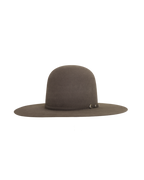 open crown slate hat, three-quarter front view