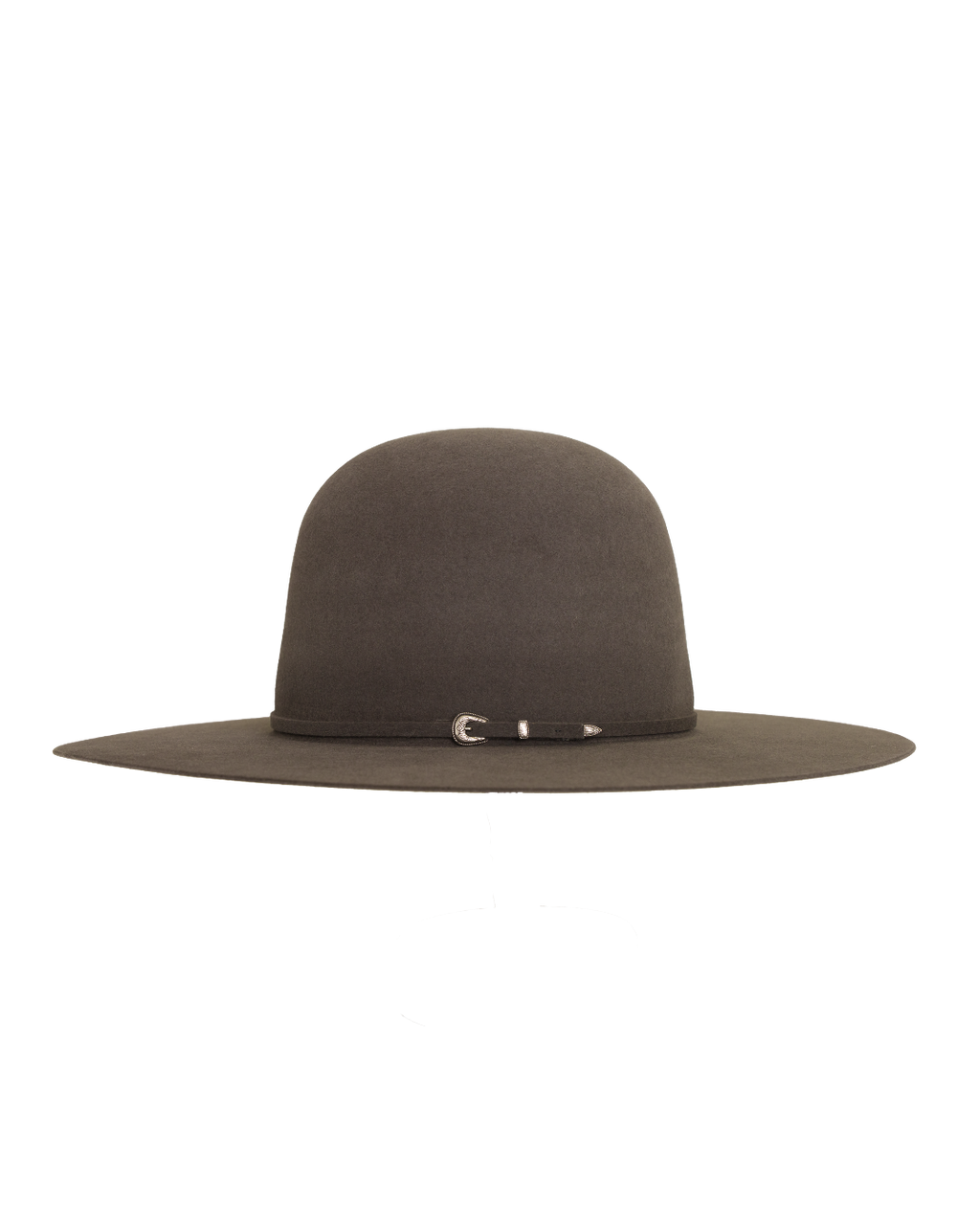 open crown slate hat, side profile view