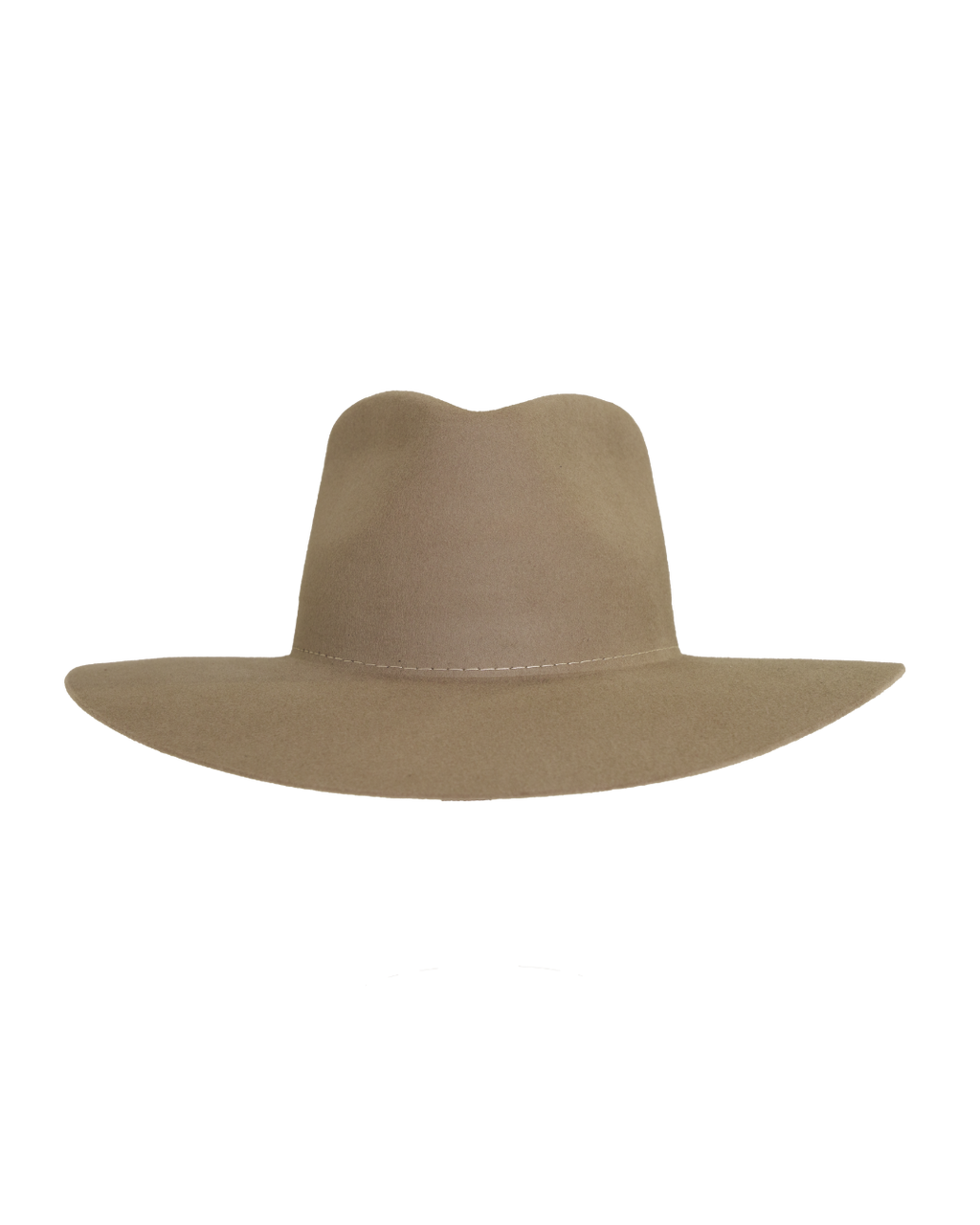 Mushroom teardrop fedora hat, front view