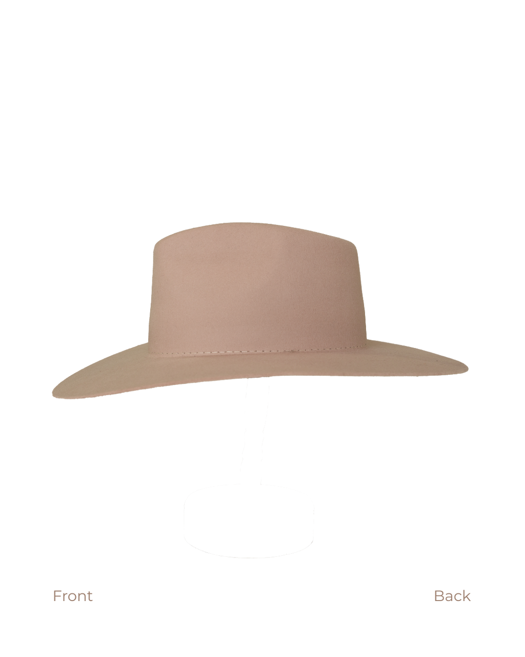 Silverbelly teardrop fedora hat, side view, front to back